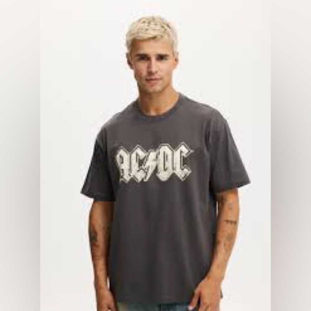 AC/DC Graphic T-Shirt in Gray